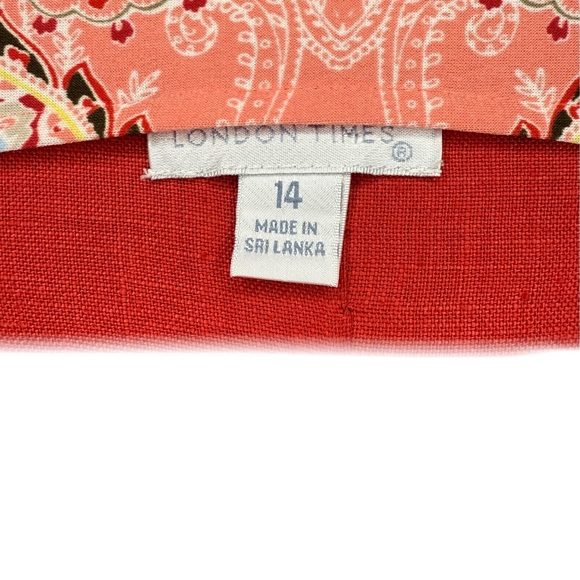 Elegant Paisley Print Dress - Coral - Picture 3 of 3